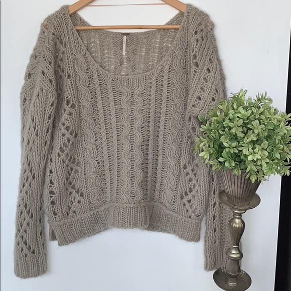 Free People Sweaters - Free People sweater open cable knit wool blend L